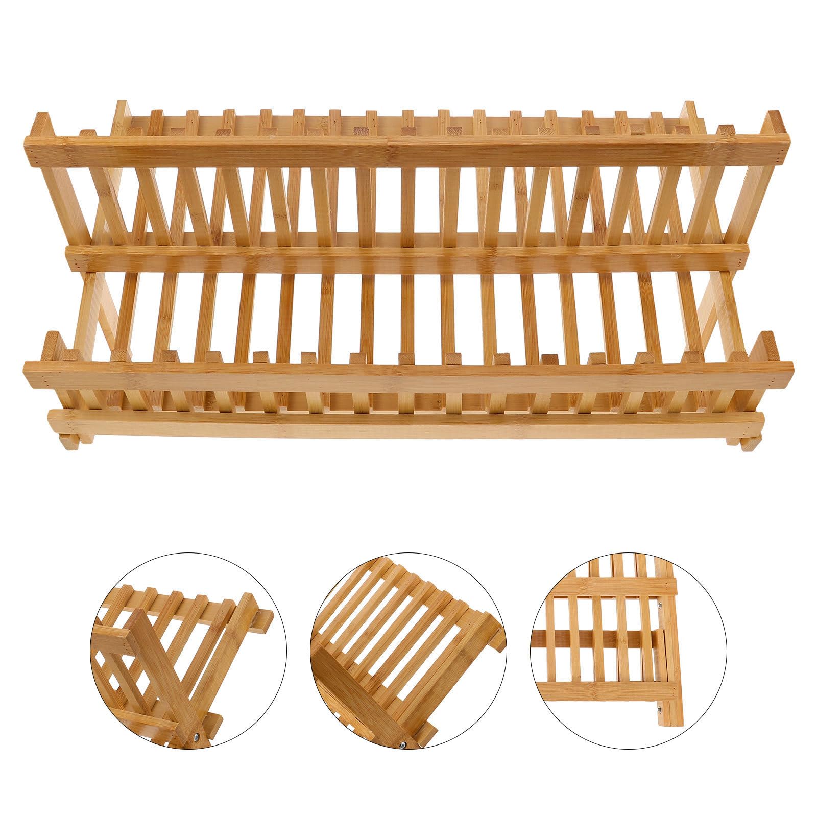 Tragbares faltbares Abtropfgestell aus Holz, für Outdoor-Camping, mit sanftem und zartem Design, platzsparendes Holzregal für Camping, Abfluss, Küchenorganisation