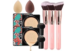 2 PCS Air Cushion CC Cream Mushroom Head Foundation, Long-Lasting Matte Concealer Bright Makeup Base
