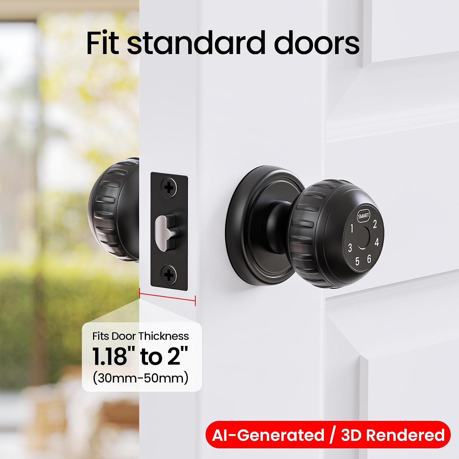 TDCHINGES Fingerprint Smart Door Knob with Keypad Lock 4 in 1 Biometric App | Matte Black Interior Thumb Print Locks for Bedroom Key Control Entry Dorm Apartment Home Office Decor House Doors Hardware 7 71TYpjAzFWL. AC SL1500