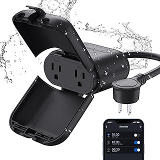 ELEGRP PQR20 Smart Outdoor Socket Waterproof IP66 Wi-Fi Socket 2 Separate Sockets Works with Alexa and Google Home, Voice ... Price In India