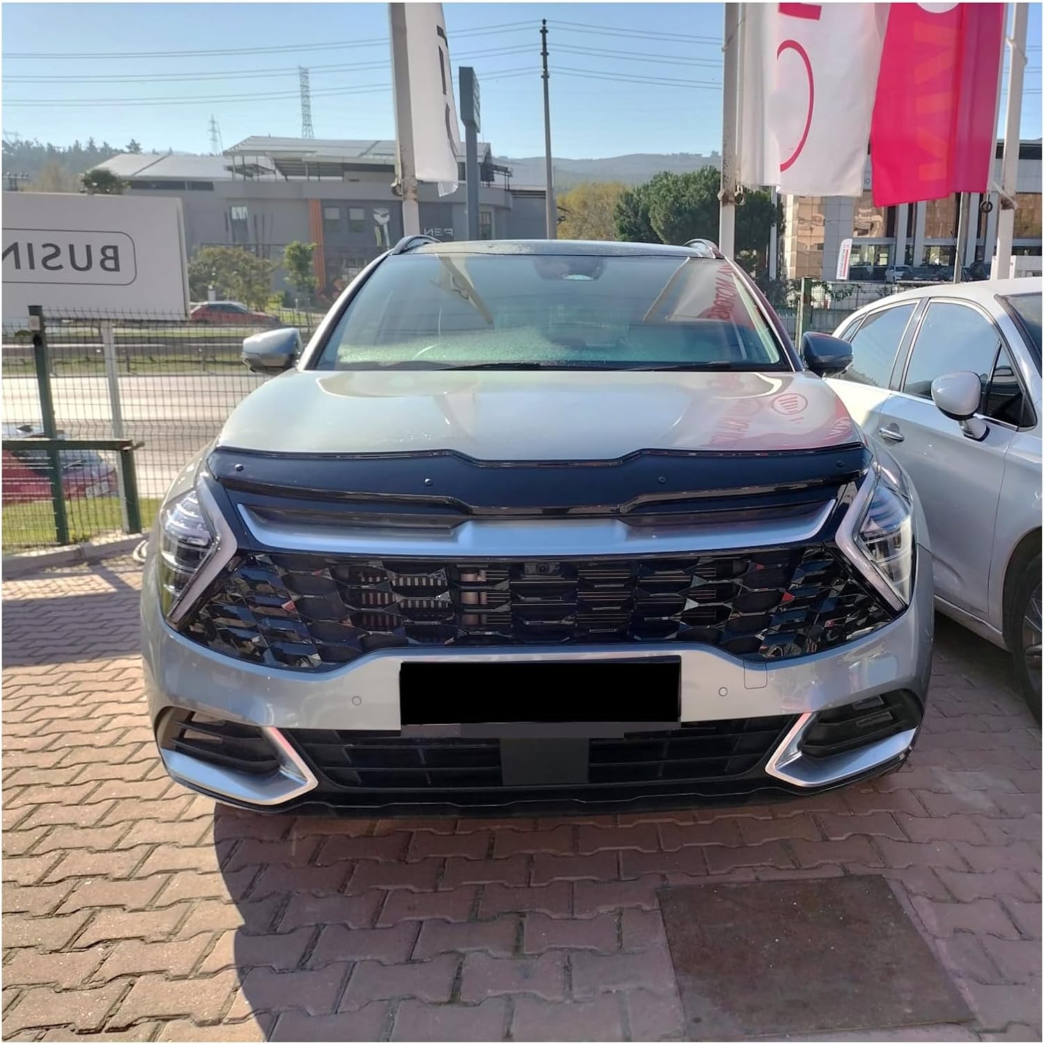 Bonnet Protector for Kia Sportage (2021–2025) – Piano Black Bug Shield & Hood Deflector – Front Stone Guard Hood Cover