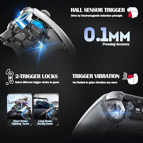 Miniatura 6 de BEITONG Zeus 2 Elite Wireless Controller - Hall Effect Triggers, Optical Buttons, 1000Hz Polling, 1000mAh, Multi-Platform for PCNSiOSAndroid (Galaxy