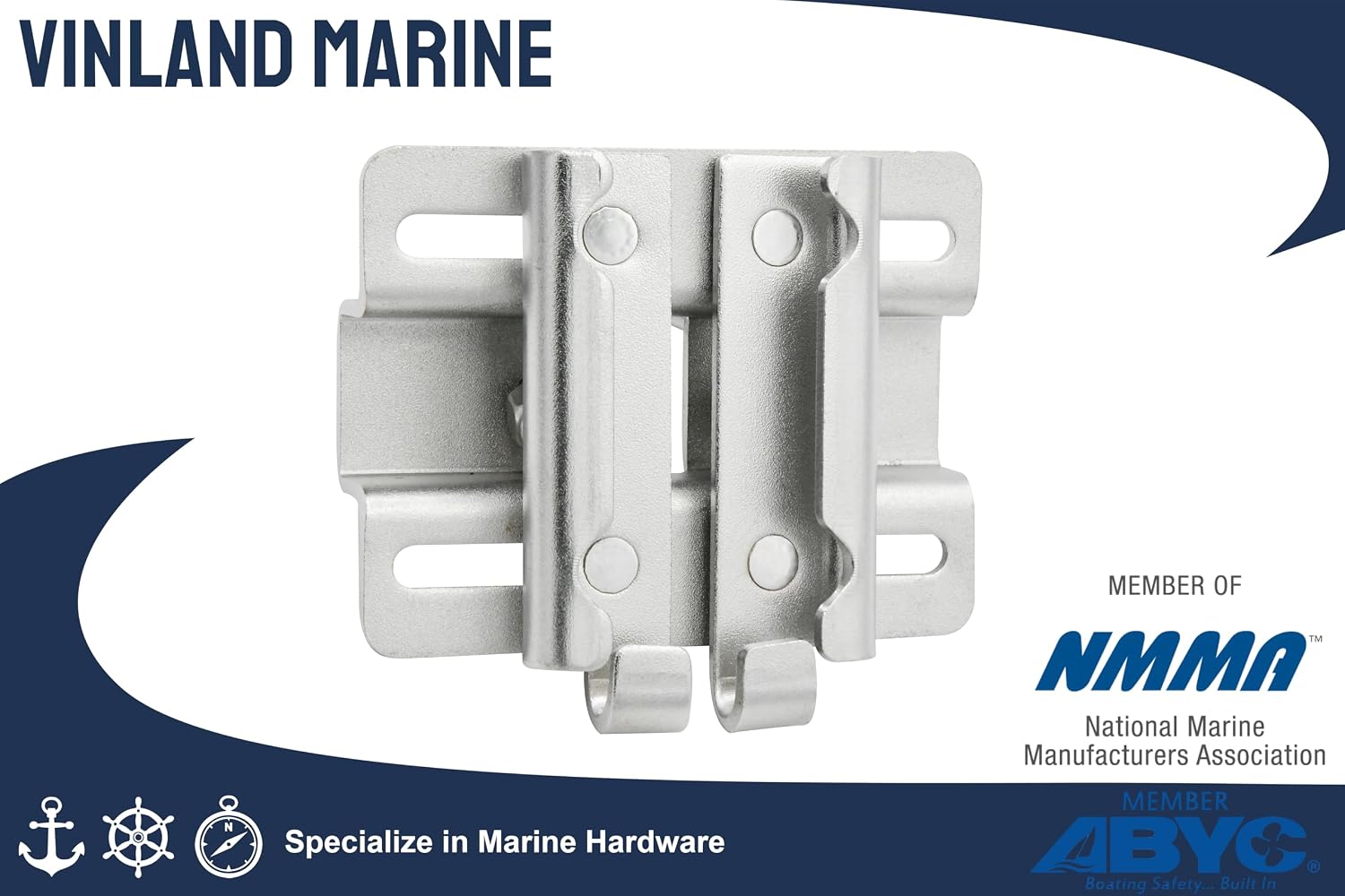 Vinland Marine 304 Stainless Steel Anchor Mount Bracket, Horizontal or Vertical Mount, for Square & Round Tubes, Anchor Holder Boat Anchor Holder, Anchor Bracket Hook