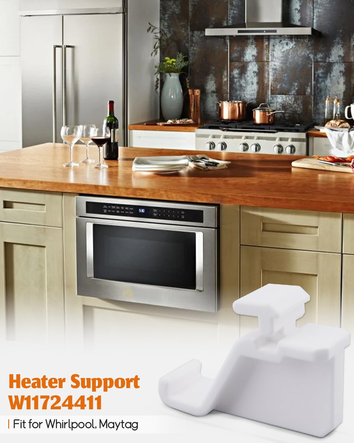 W10909479 Microwave Element Support Clip Bracket Replacement for Whirlpool KitchenAid JennAir etc, Replace W10288008 W10120233 461967753871 W10120232 W10120233