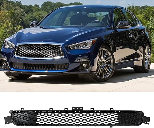 Fydun Cubierta de parachoques delantero parrilla inferior parrilla accesorios para coche 62254 4HB0A para Q50 Modelo base 2014‑2017