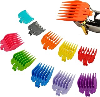 10pcs Clipper Guards for Wahl, Professional Hair Clipper Guide Combs Replacement Guards Attachment Compatible with Wahl Clippers (Assorted Color)