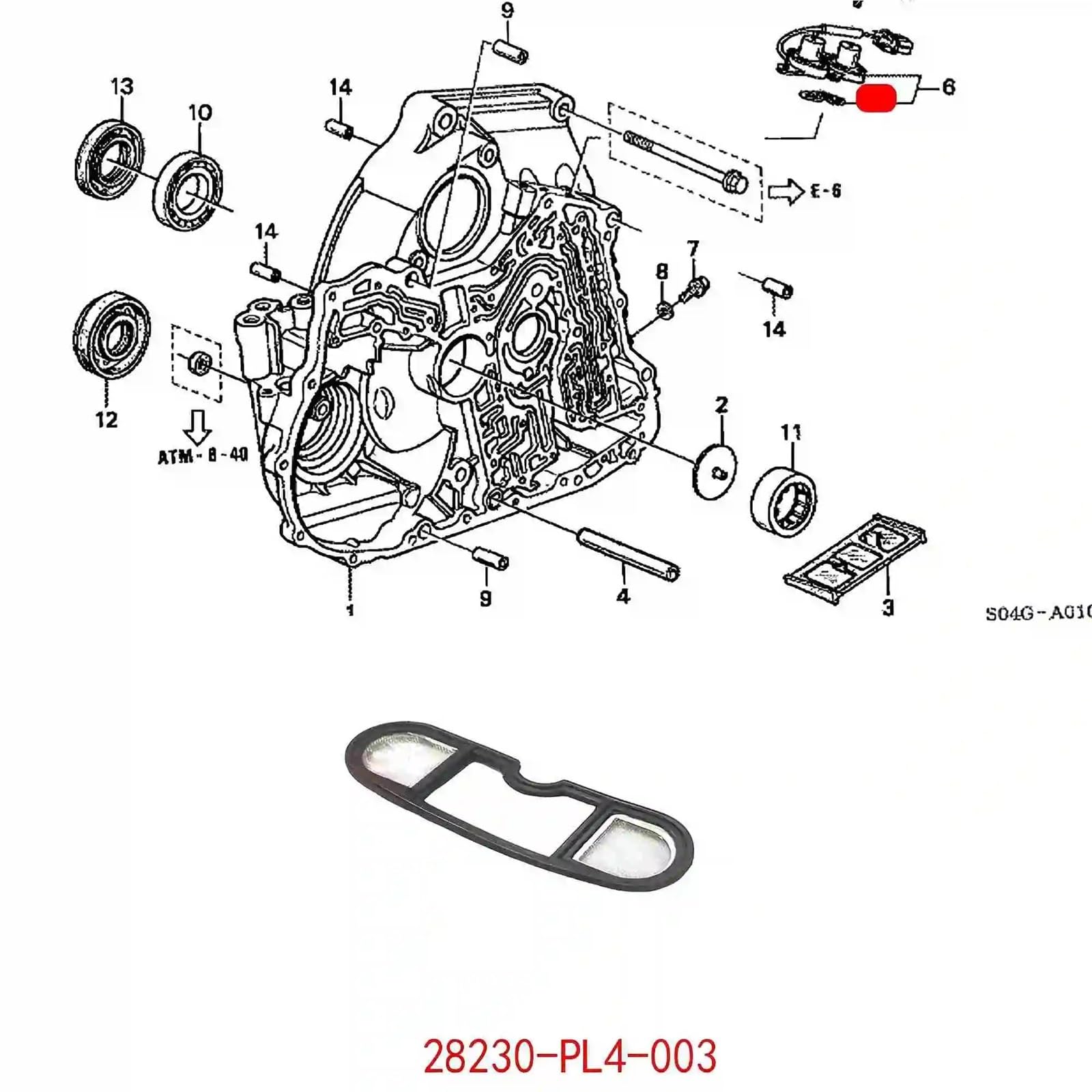 El número 28230-PL4-003 es compatible con el filtro de sello de la válvula solenoide del Honda Civic 1996-1999, modelos D15Z5, D15Z4 y D16A9. Juego de juntas(10 pcs)