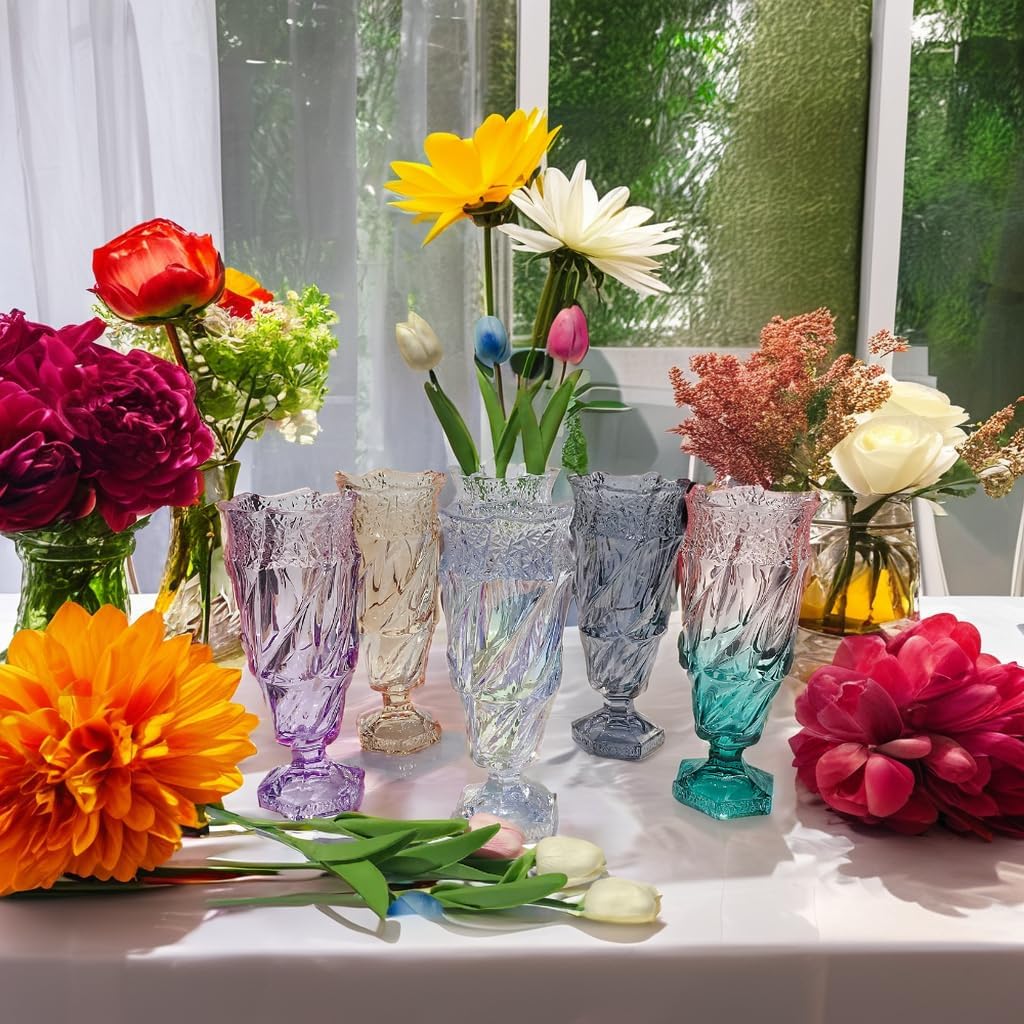 Glass Flower vase 2.4lb 9.5inch,Bohemian Style, for Centerpieces,Wedding,Home Decor Glass Vase (Sparkling) - Image 7