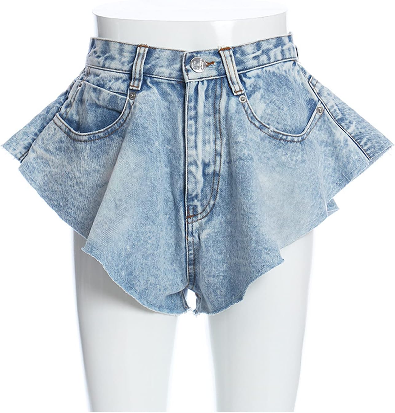 WIVION Casual Denim Shorts Skirts High 