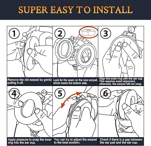 Miniatura 7 de SOULWIT Almohadillas para Sennheiser HD599HD598SECSSRHD595HD569HD560SGame ZeroG4ME Zero, almohadillas para los oídos para