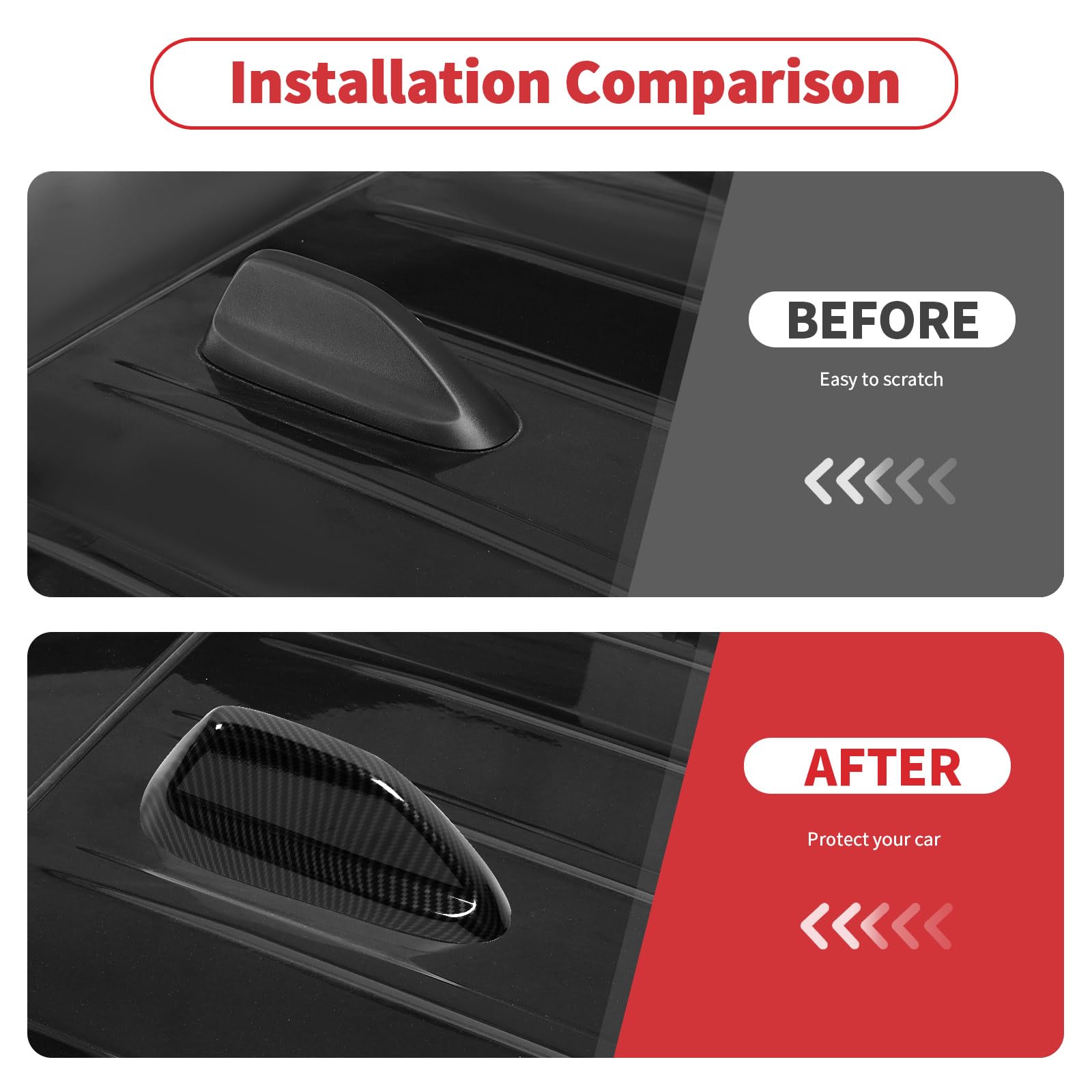 Linskip Antenna Base Cover Compatible with 2021-2024 Jeep Grand Cherokee L & 2022-2024 Jeep Grand Cherokee, Roof Antenna Trim for Jeep Grand Cherokee Accessories(Black Carbon Fiber)