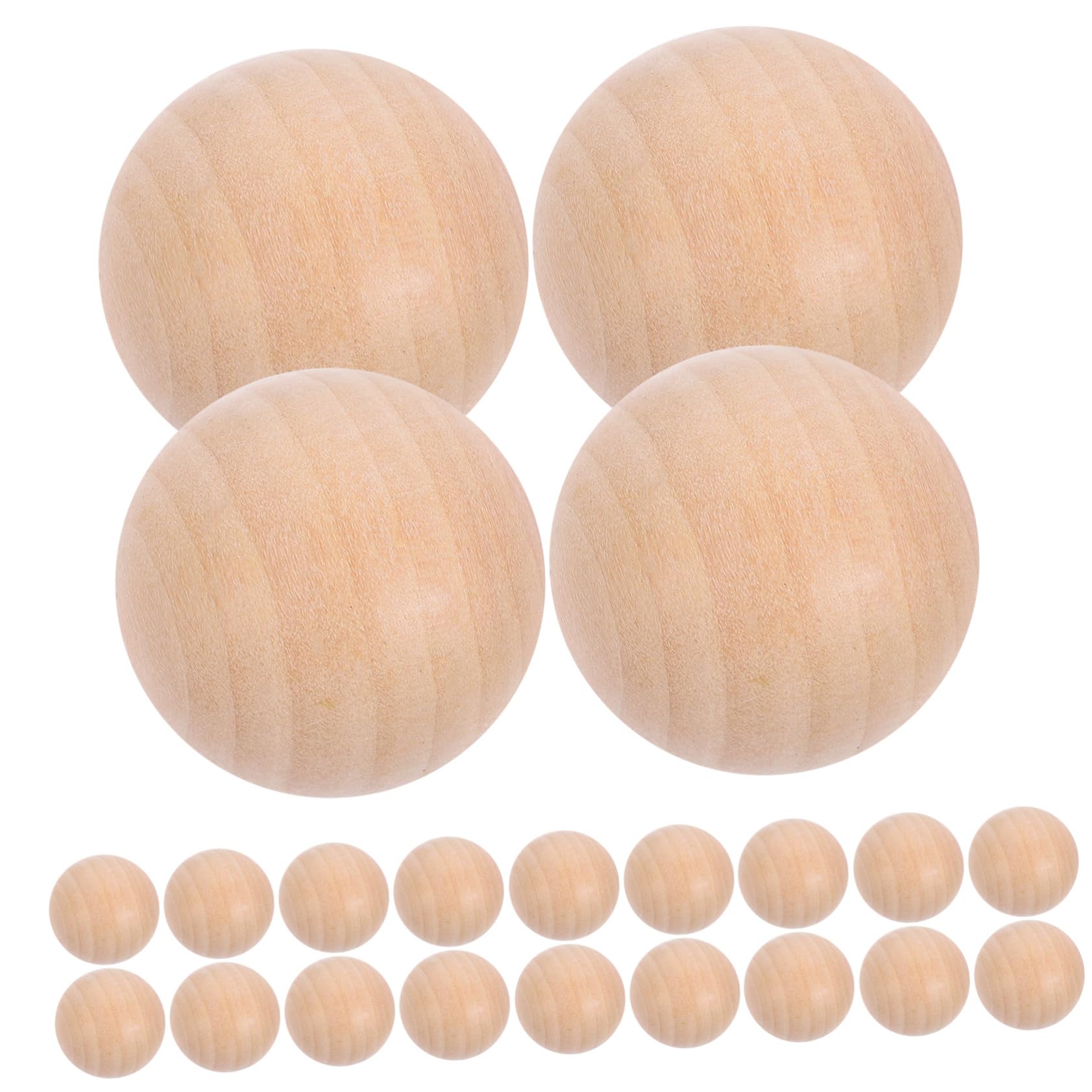 Bolas Redondas sin Agujero 30 Piezas, de Madera de Loto