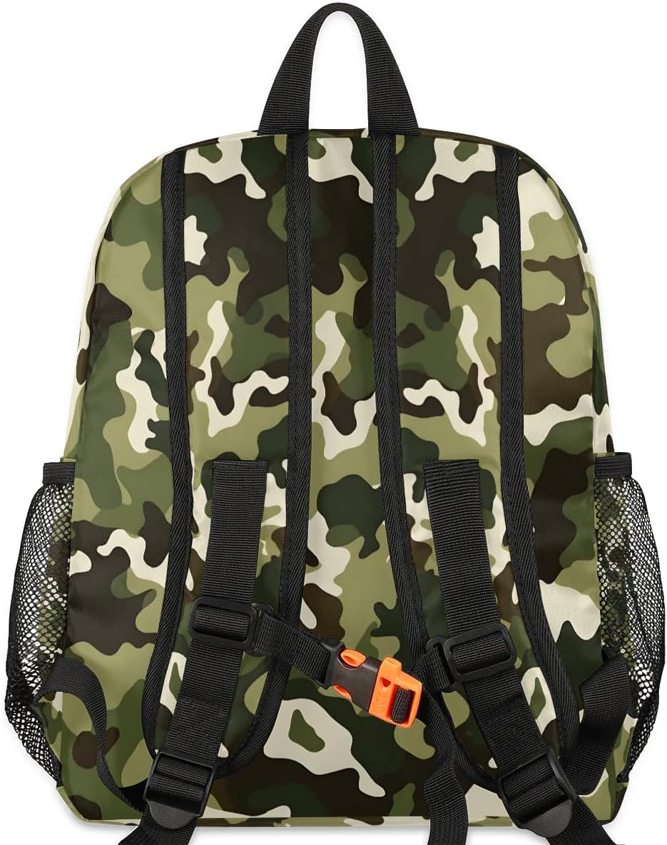 Toddler Backpack for Boys Girls - 12 Inch Green Camo Kids Backpacks Preschool Kindergarten Lightweight Waterproof Schoolbag Book Bag for School - Image 4