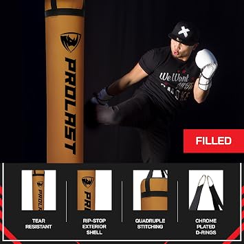 Heavy Punching Kicking Bag for Adults, Boxing, MMA, Martial Arts, Muay Thai, Strength Training Equipment, Filled/Unfilled, 6ft, 150 lbs, Special Edition Logo