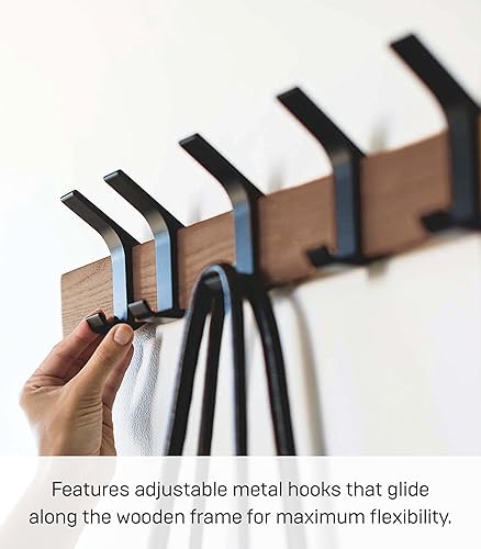 Miniatura 4 de Yamazaki Inicio Percha de pared Acero marrón + madera Nogal talla única