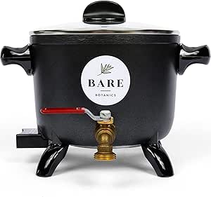 10lb Electric Wax Melter for Candle Making by Bare Botanics | Heat Resistant Handle & Brass Spout | Made in USA | Candle Wax Melting Pot Melts All Waxes in Under 30 Mins | Melting > Double Boiling