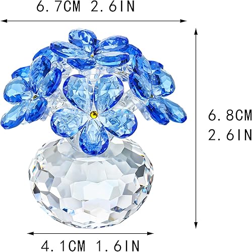 Vista 55 de H&D HYALINE & DORA Figura coleccionable de trébol de cuatro hojas de cristal, regalos de flores de la suerte para mamá, novia, mujer, adorno de Verde