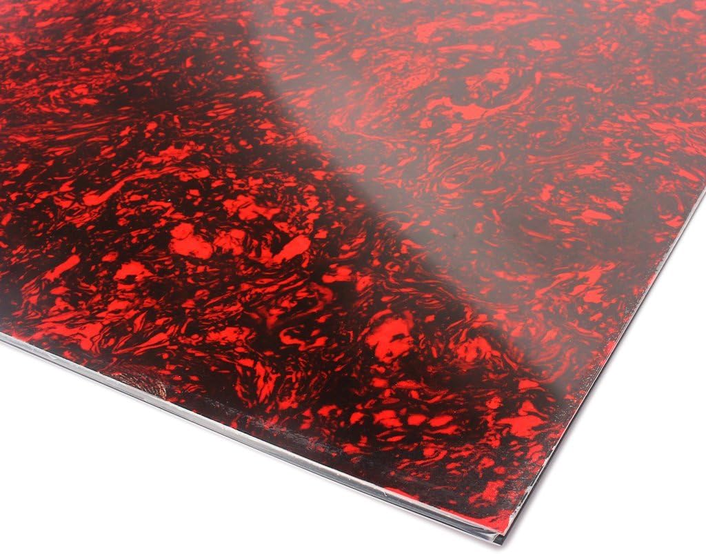 Guitar Pickguard Blank Material 3 Ply, 17.3x11.4 IN Pick guard DIY Sheet Scratch Plate Backplate for Strat Tele Electric Guitar 29x44cm RED Tortoise image 4