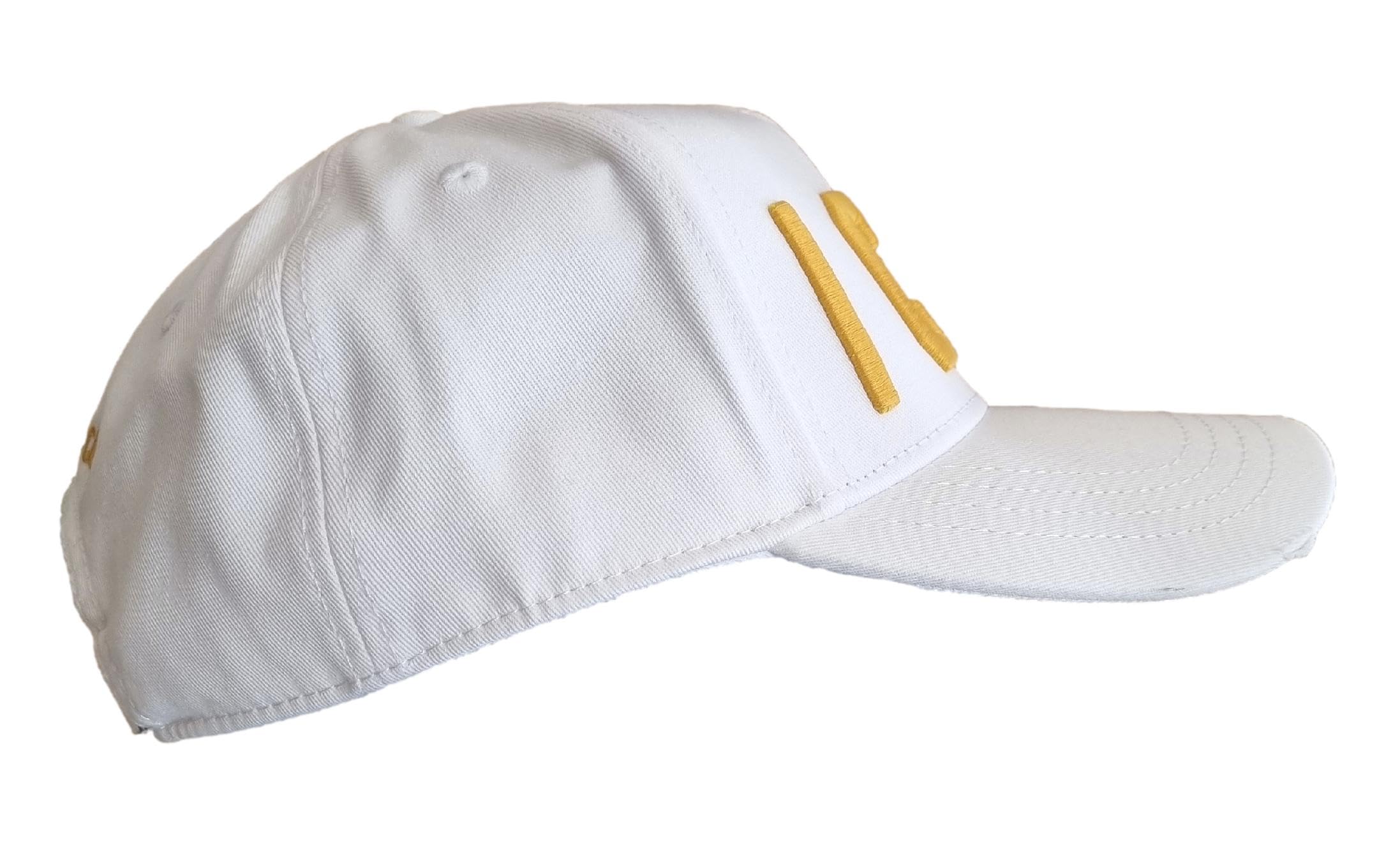 DSQUARED2 Cappello Berretto Baseball Uomo Icon M319 Bianco-Giallo
