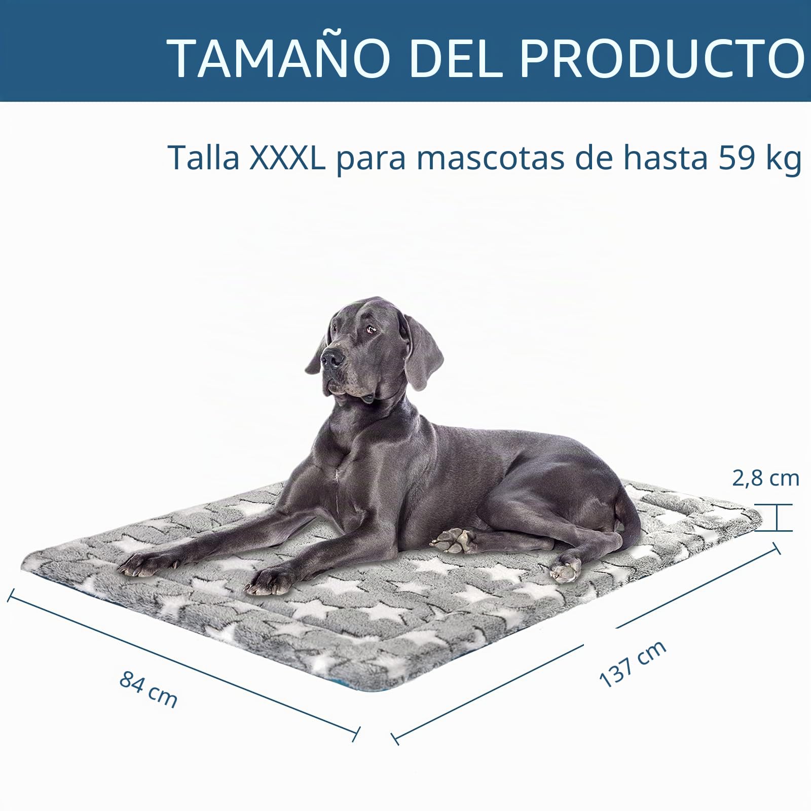 KROSER Almohadilla para Perros Colchoneta Reversible Colchón para Mascotas | Almohadilla para Perros Colchoneta Reversible Colchón para Mascotas EleganteAlmohadilla de Esponja de Alta Densidad