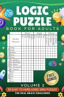 Logic Puzzle Book for Adults Volume 2: 50 Easy-to-Hard 3x3 Grid Puzzles with QR Solutions | Brain Teaser by Feline Puzzles Press