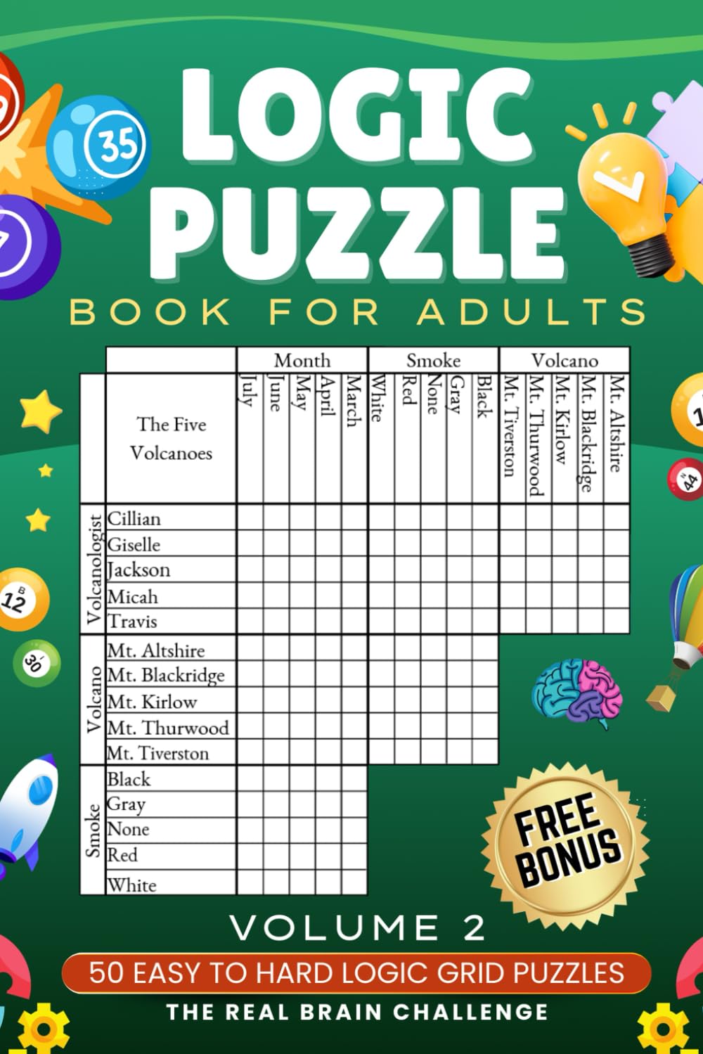 Logic Puzzle Book for Adults Volume 2: 50 Easy-to-Hard 3x3 Grid Puzzles with QR Solutions | Brain Teaser by Feline Puzzles Press