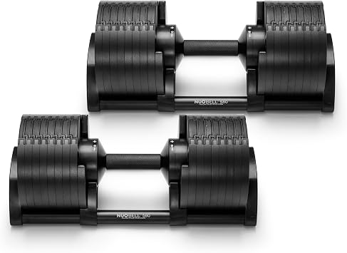 NUOBELL Adjustable Dumbbell Set, 5-50 LB or 5-80 LB, Easy Twist 2024-25 Model, All-In-One Weights Set Pair for Home, Original Manufacturer