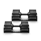 NÜOBELL® Adjustable Dumbbell Set, 5-50 LB or 5-80 LB, Easy Twist 2024-25 Model, All-In-One Weights...