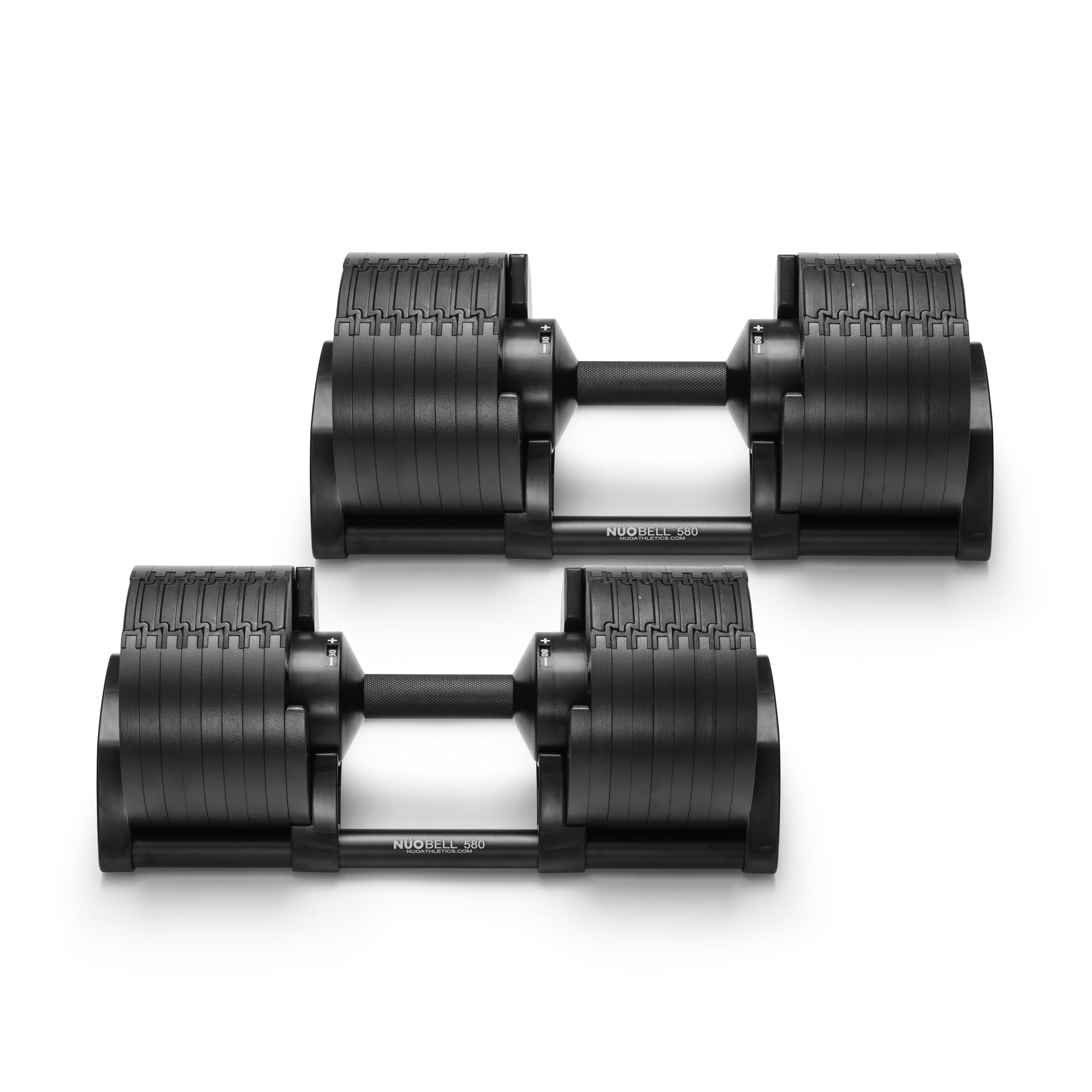 NÜOBELL® Adjustable Dumbbell Set, 5-50 LB or 5-80 LB, Easy Twist 2024-25 Model, All-In-One Weights Set (Pair) for Home, Original Manufacturer