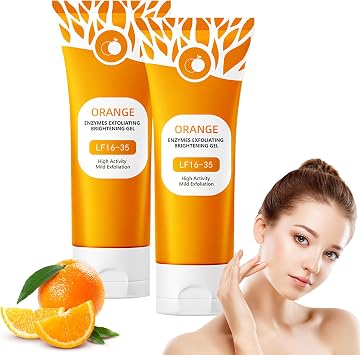 Orange Exfoliating Gel, 2 Pcs Peeling Cleanser Gel for Face,body