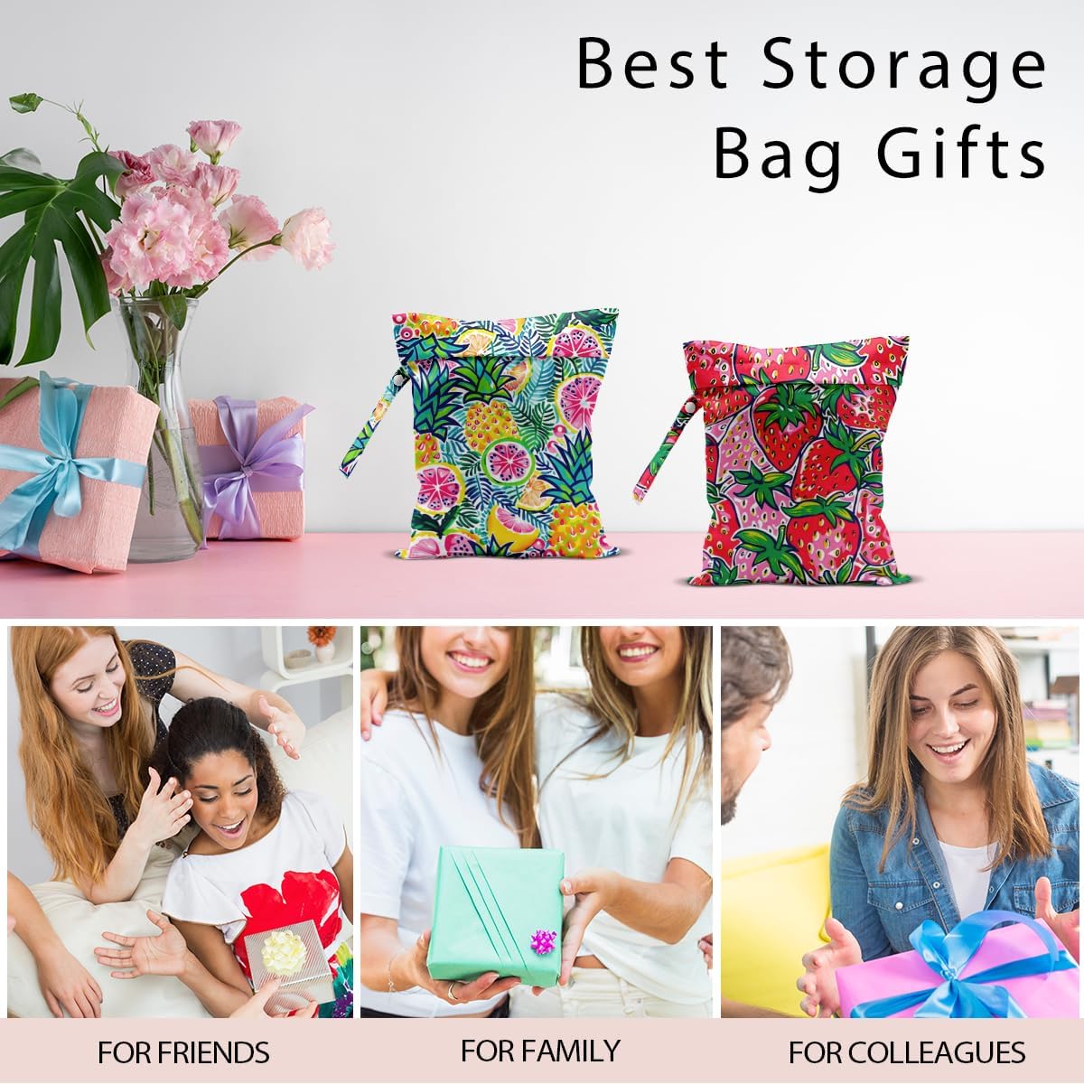 Swimsuit Bag Wet Bags for Travel Reusable Waterproof Dry Bags Diaper Bag Pineapple Wet Bag for Swimsuit Towels Beach Gym 10.2×12.6 Inches
