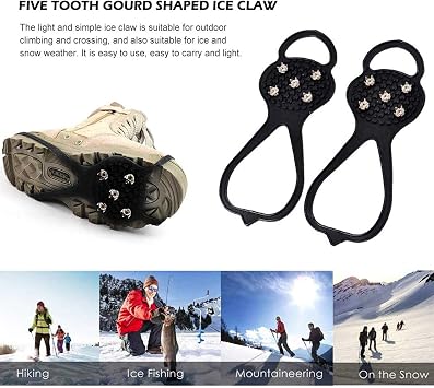 Universal Non-Slip Gripper Spikes, 2026 Upgrade Universal Gripper Spikes Non Slip Shoe Grips, Traction Cleats Ice Snow Grips Anti Slip Silicone for Hiking Walking Climbing Fishing