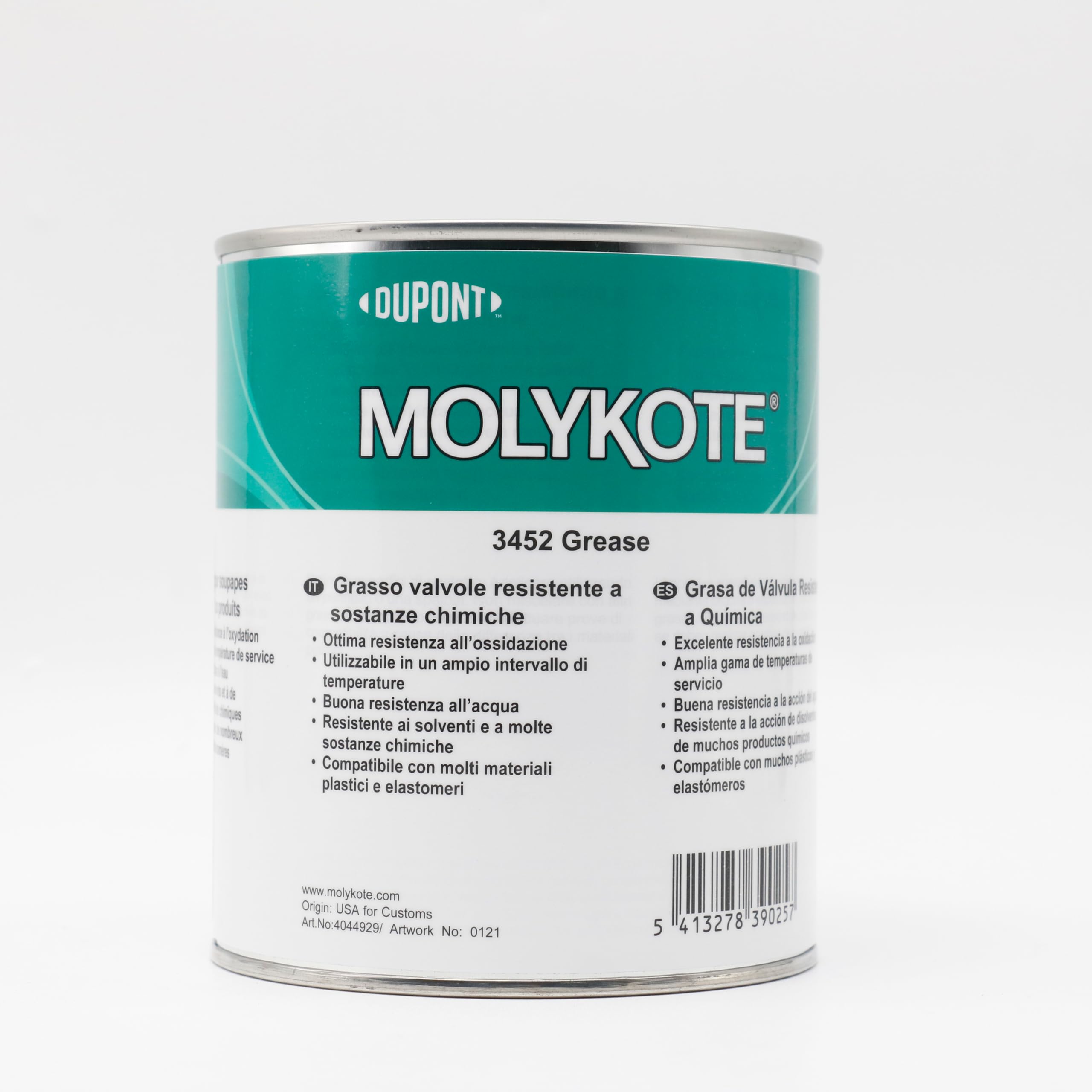 MOLYKOTE 3452 FS - Grasa lubricante para válvula de alto rendimiento (1 kg, Dow Corning 3452)