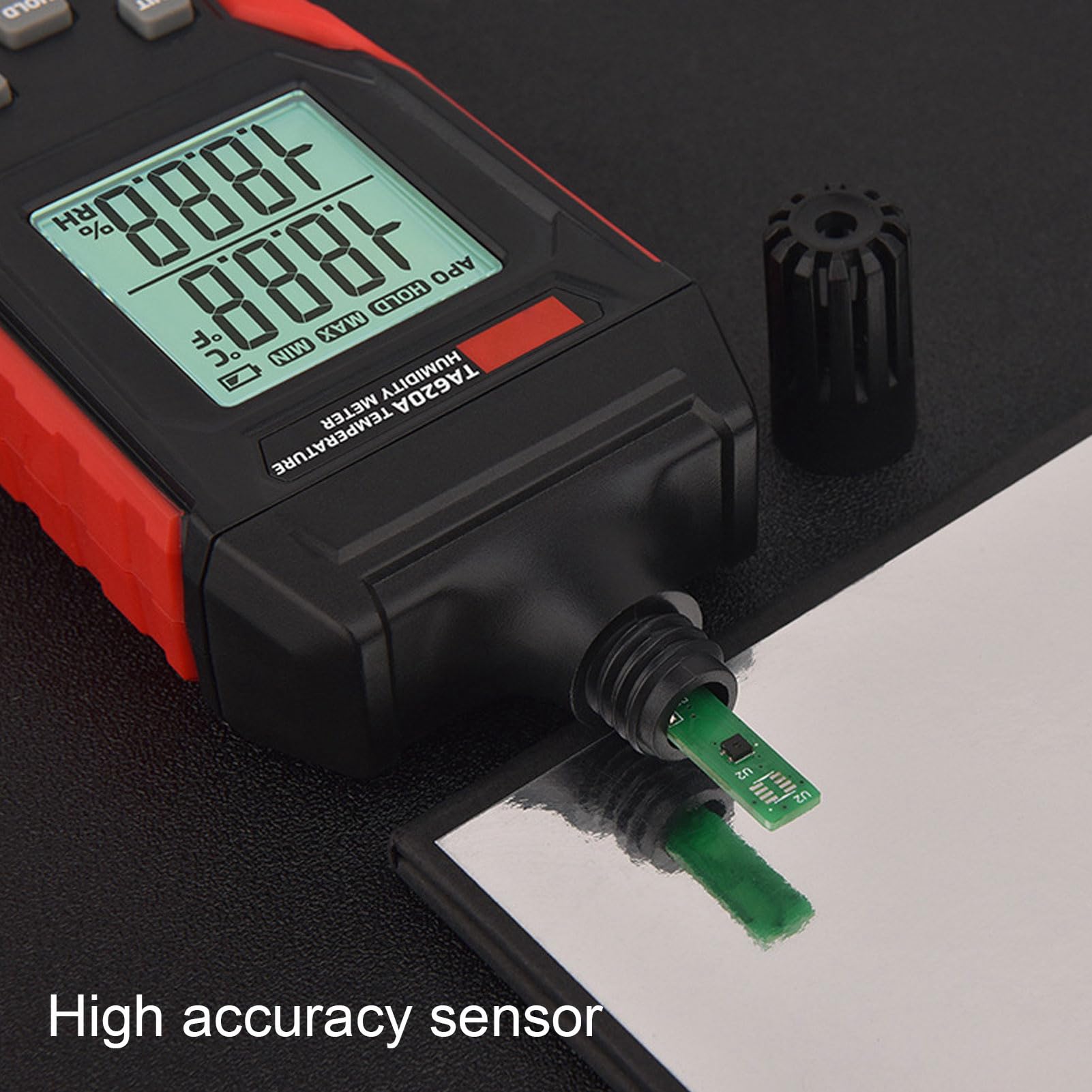 Generic Medidor Digital de Humedad y Temperatura de Alta Precisión, Termohigrómetro Portátil Estable para Interiores, Material ABS Resistente Al Desgaste, para el Hogar, Tamaño Pequeño