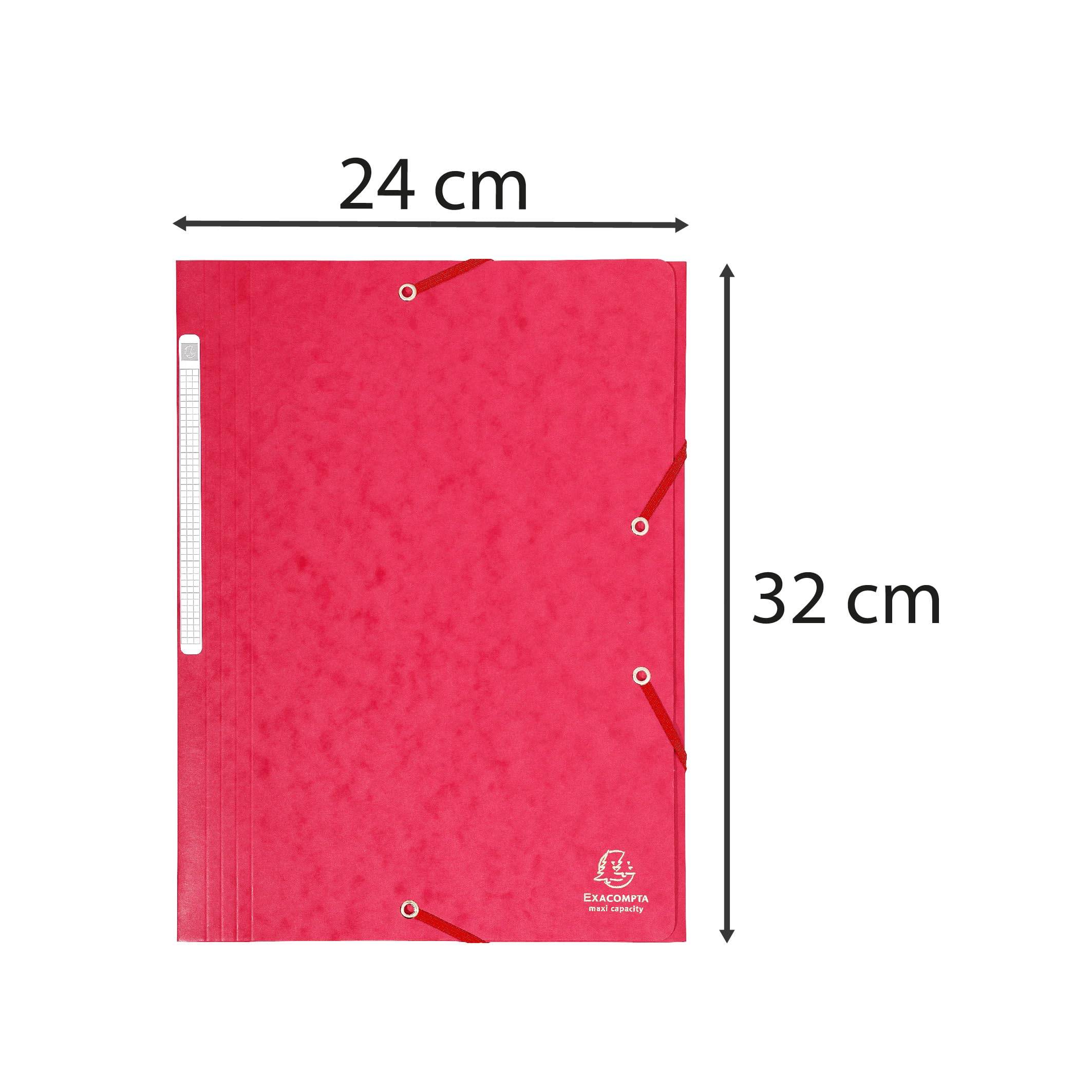 Exacompta 17109H 25er Pack Premium Eckspanner-Mappe. Aus extra starkem Colorspan-Karton DIN A4 mit 2 Gummizügen rot Sammelmappe Dokumentenmappe ideal für Büro und Schule