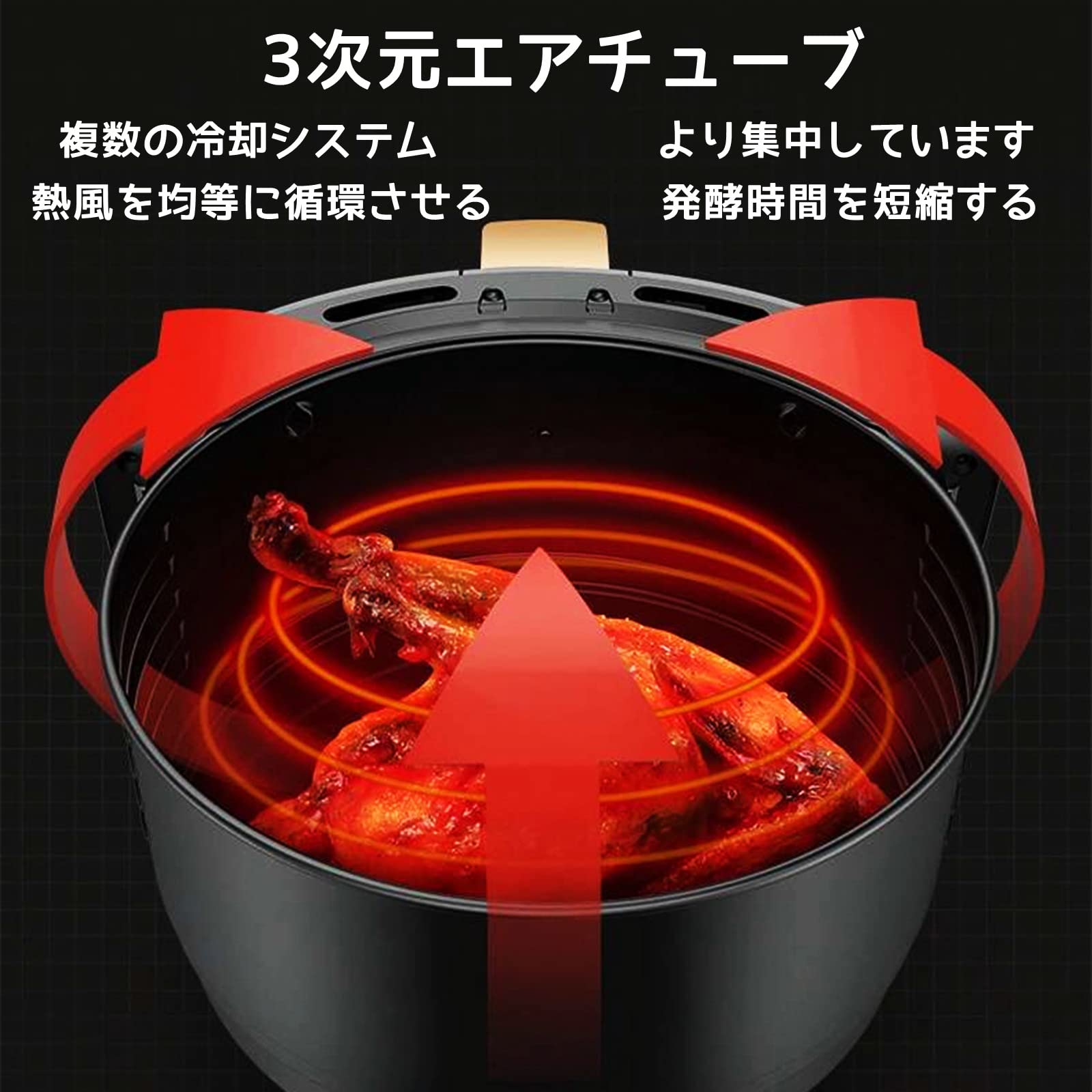 エアフライヤー 4.5リットル大容量 ノンオイル LEDディスプレイ タッチパネル タイマー 温度調節　 Amazon.co.jp: Wallfire ノンフライヤー 4.5L大容量 電気フライヤー