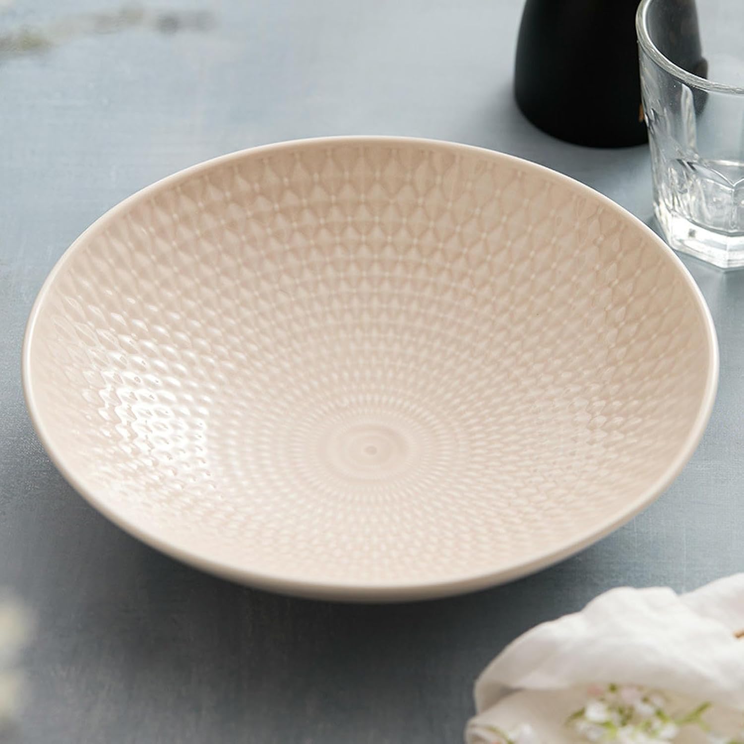 Creative shallow bowls of ceramic colored glaze -10-inch gray-blue household exquisite personality large tableware