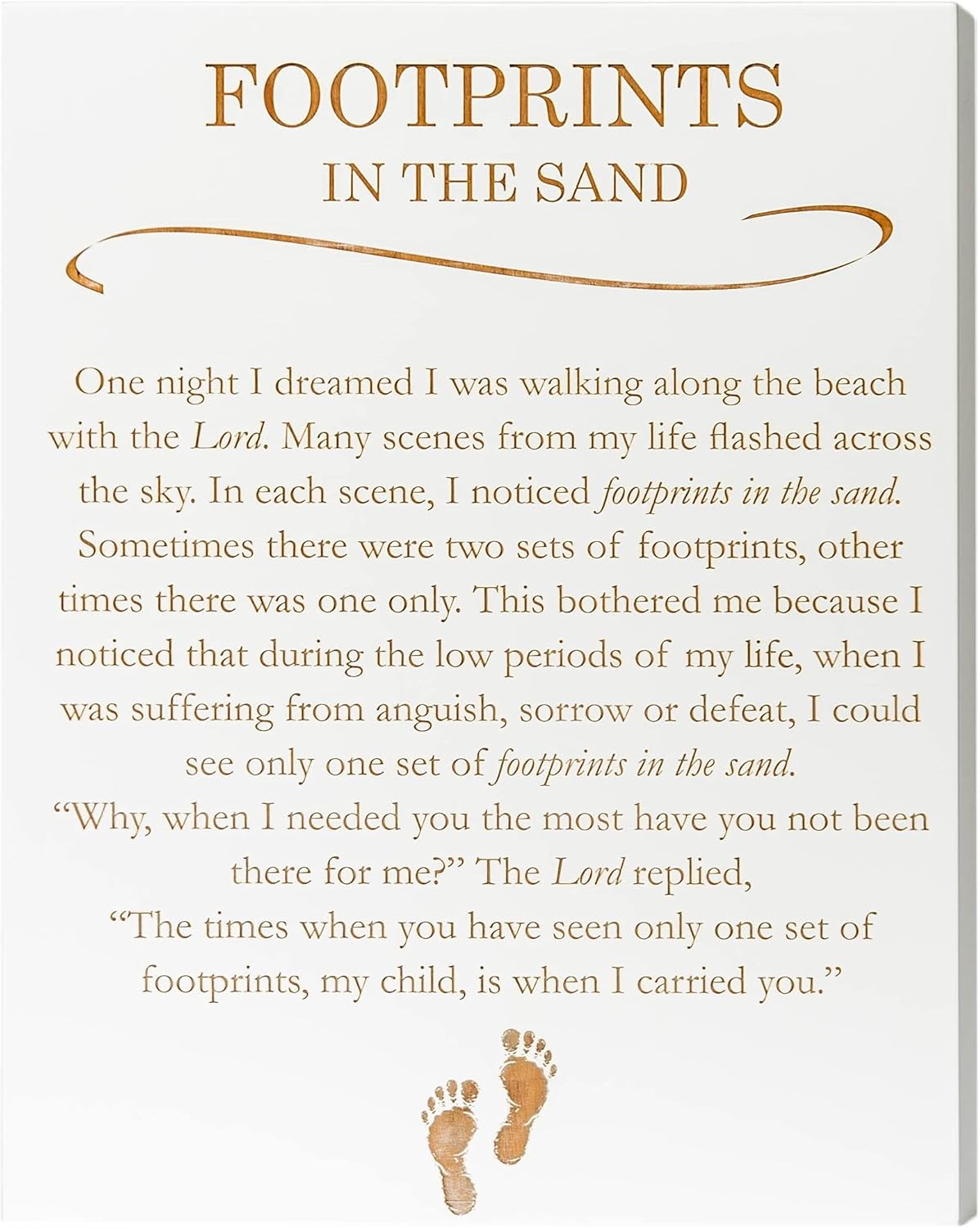 Footprints in The Sand Wall Art Hanging Wood Plaque