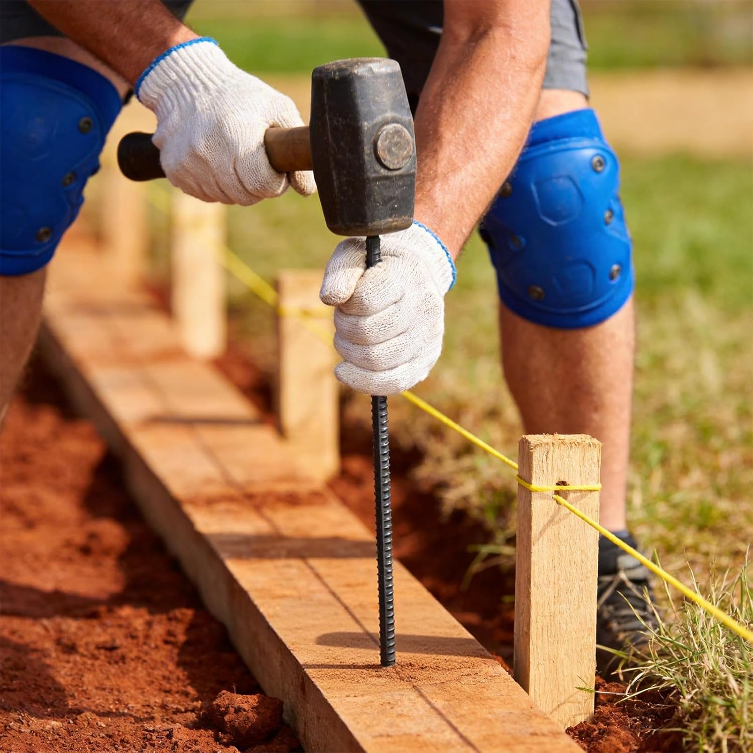 36 Pack Rebar Ground Stakes, 16 Inch Steel Rebar Stake for Trampoline, Fence, Camping Tent, Black