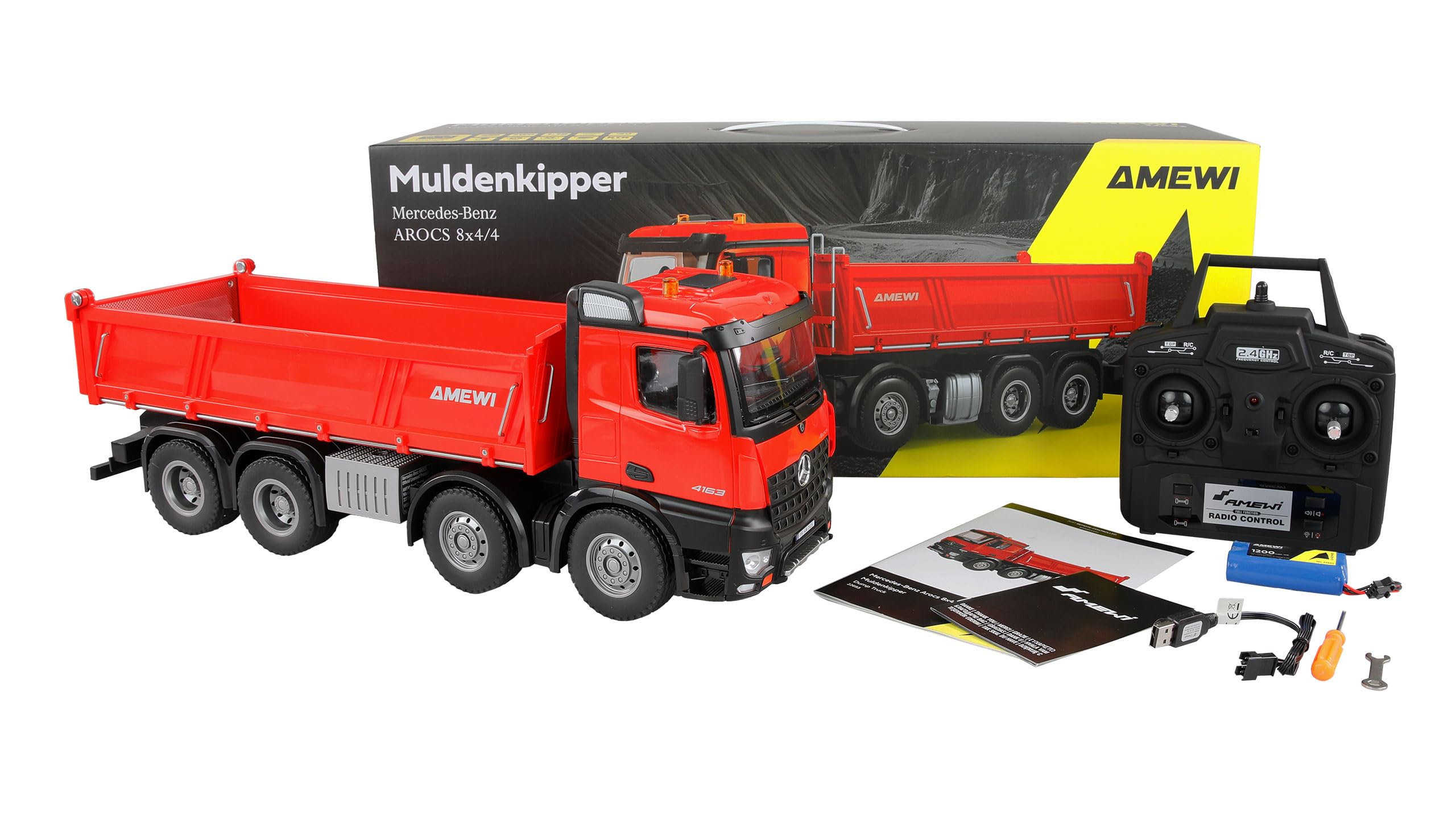 Image secondaire de Camion Benne Télécommandé Mercedes-Benz Arocs 1:18 Rouge