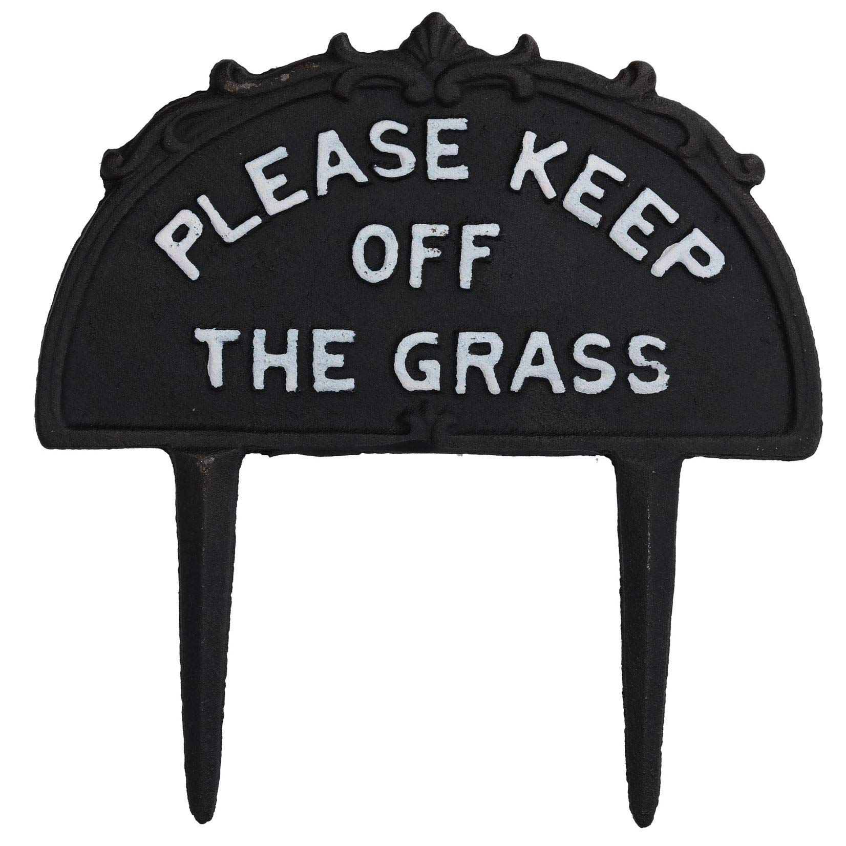 AB Tools Please Keep off Grass Sign Cast Iron Sign Plaque Garden Park Lawn Yard Spike