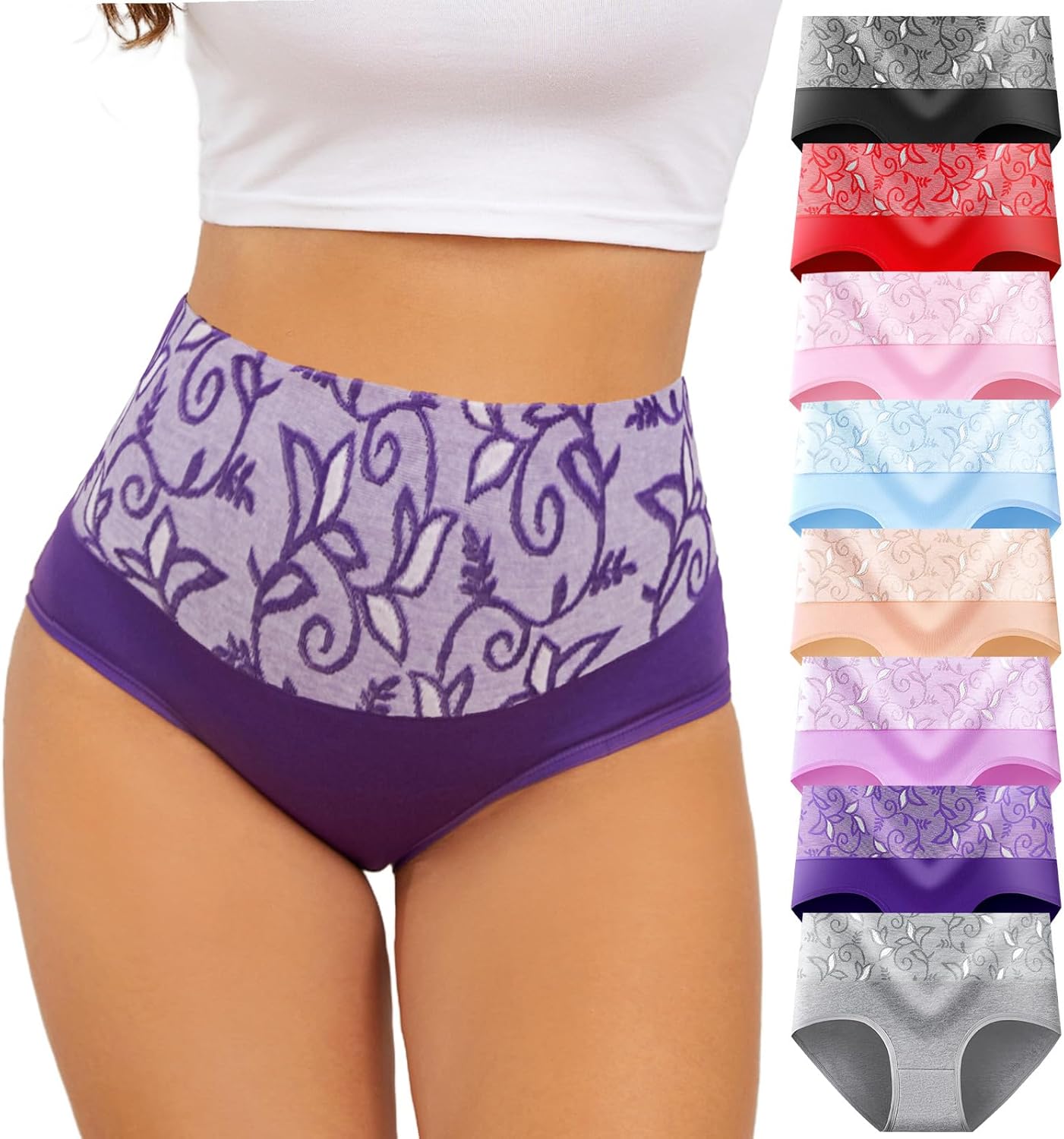 Womens High Waisted Tummy Control Underwear C Section Underwear Soft Cotton Panties Full Coverage Briefs