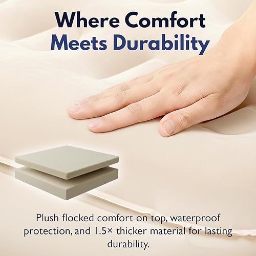 Vista 6 de King Koil - Colchón de aire de lujo tamaño California King con bomba integrada para el hogar, camping y huéspedes - Cama de aire inflable de 16