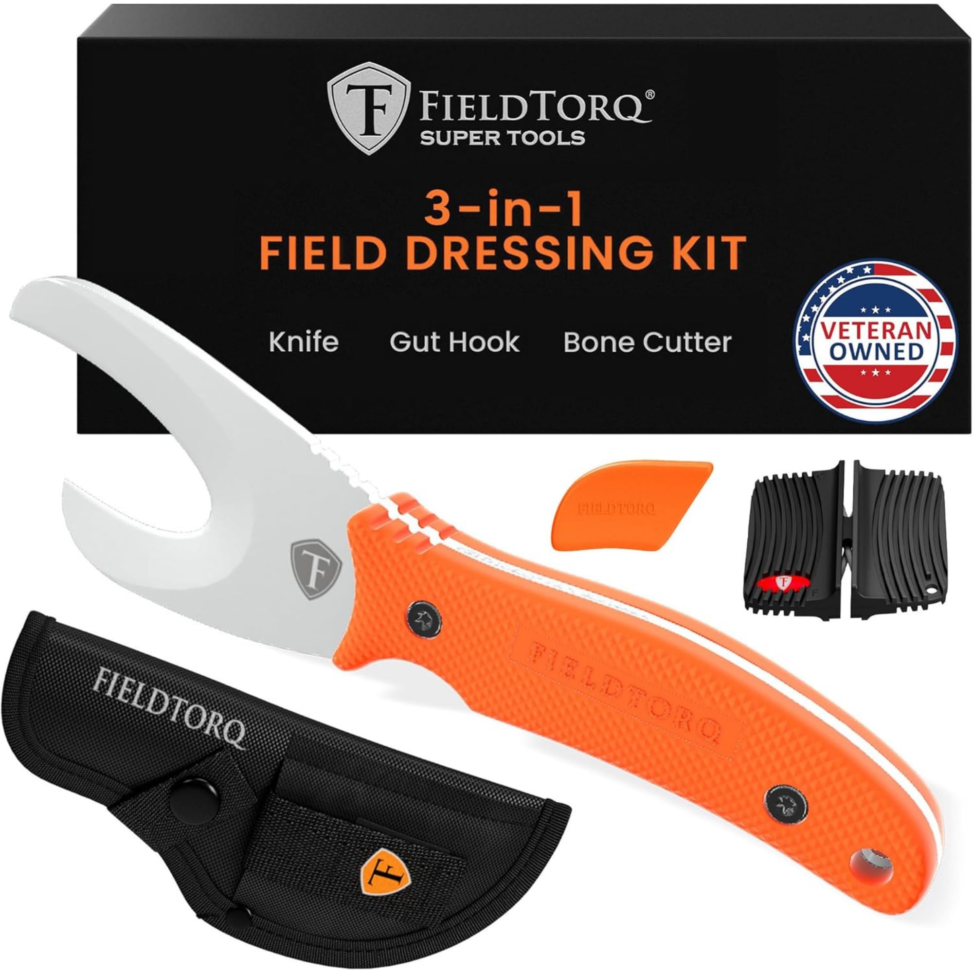 Amazon.com : FieldTorq Field Dressing Kit | 3-in-1 Super Tool with Sheath & Sharpener | Skinning Knife for Hunting | Gut Hook | Deer Hunting Knife Set | FRN : Sports & Outdoors Amazon.com : FieldTorq Field Dressing Kit | 3-in-1 Super Tool with Sheath & Sharpener | Skinning Knife for Hunting | Gut Hook | Deer Hunting Knife Set | FRN : Sports & Outdoors