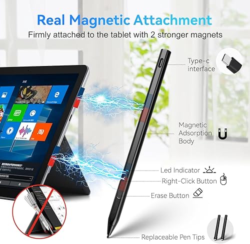 Miniatura 3 de Lápiz óptico USI 2.0 para Lenovo Duet 3 Chromebook Ideapad Pen, lápiz sensible a la presión de nivel 4096 para Lenovo Chromebook Duet, HP Chromebook