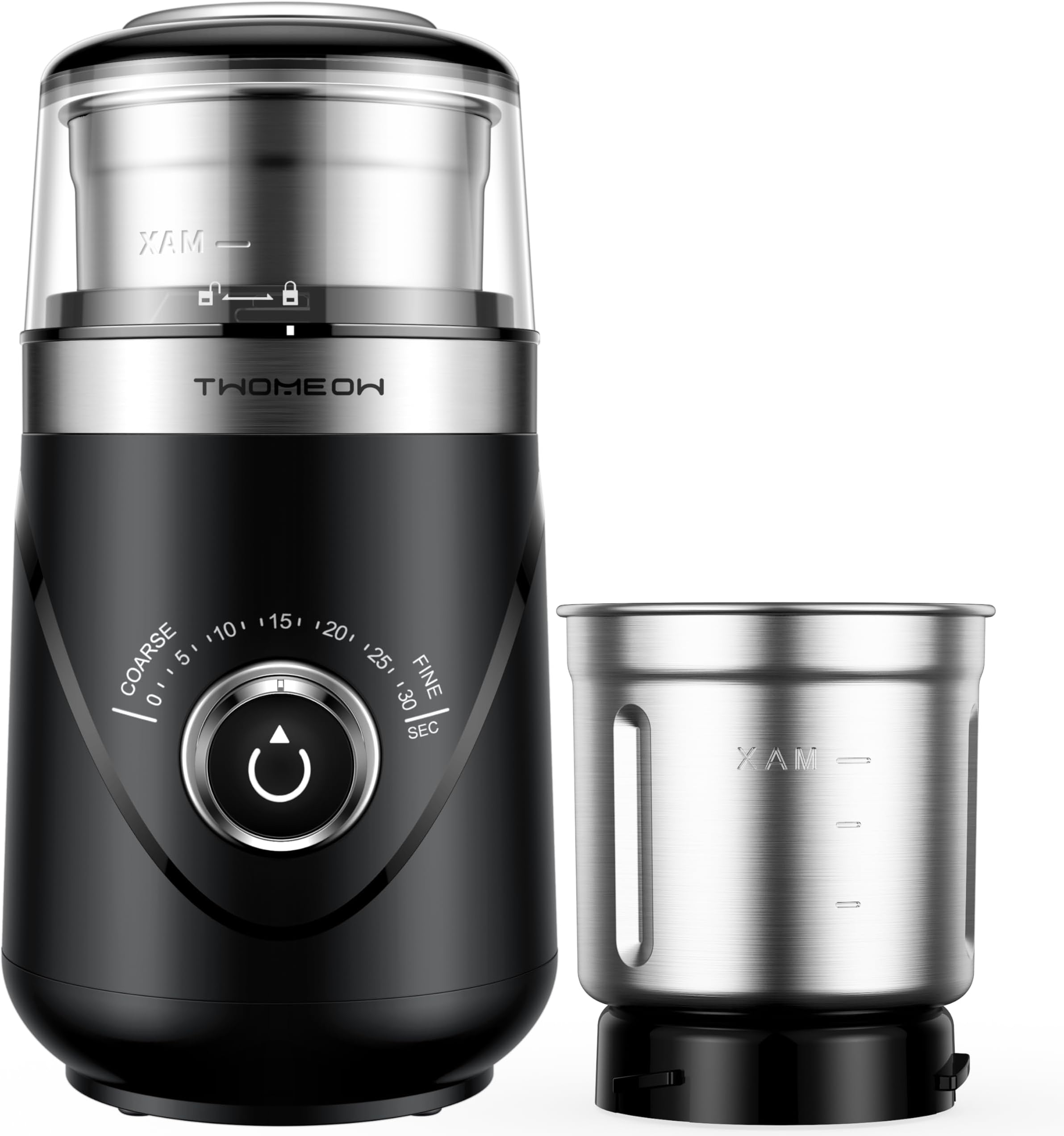 TWOMEOW Conical Burr Coffee Grinder, Stainless Steel Coffee