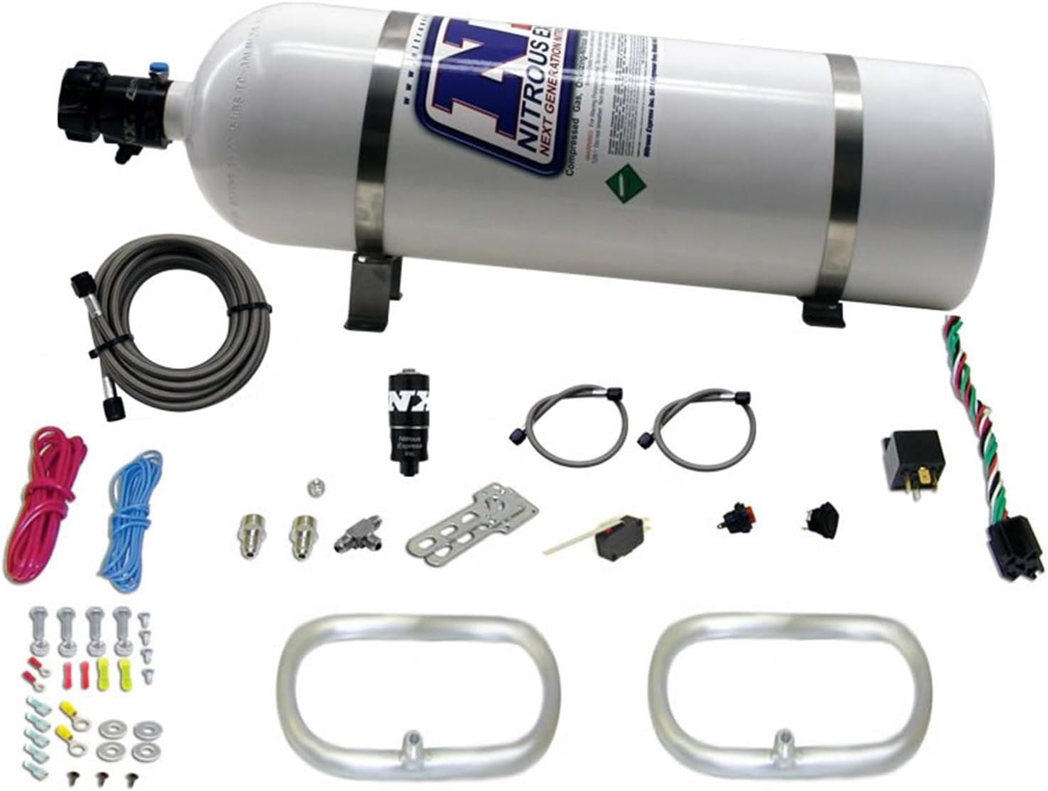 Nitrous Express - Dual Ntercooler Ring System (2-6 x 6 Rings) w/15lb Bottle (22200-15)
