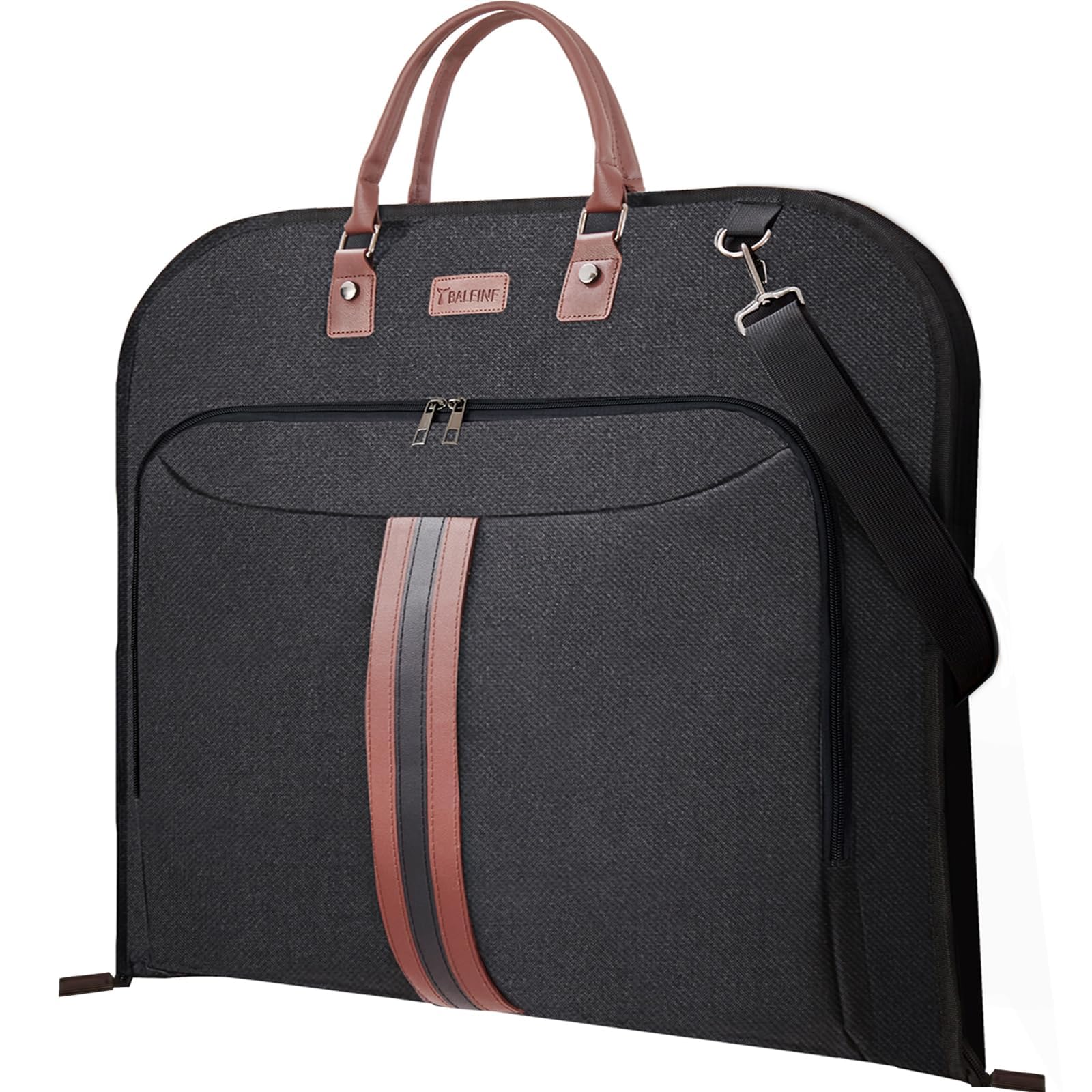 Travel Garment Bag, Travel Suit Bag for Men, 42'' Waterproof Carry on Garment Bag for Hanging Clothes, Garment Duffel Bag for Travel Business (Black)