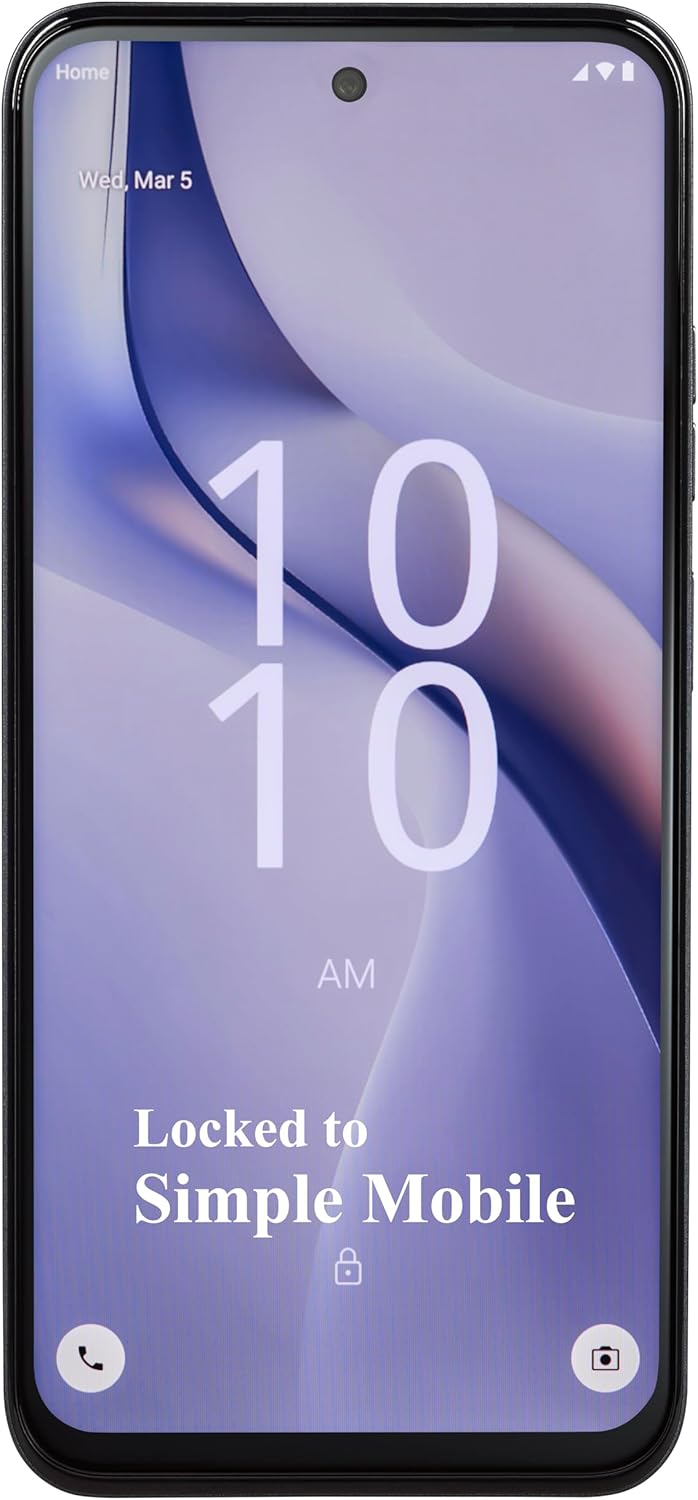 Simple Mobile BLU View Speed Ultra, 128GB, Gray – 6.7″ HD+ Infinity Display, 5G Prepaid Smartphone, Triple AI Camera, Long-Lasting Battery (Locked to