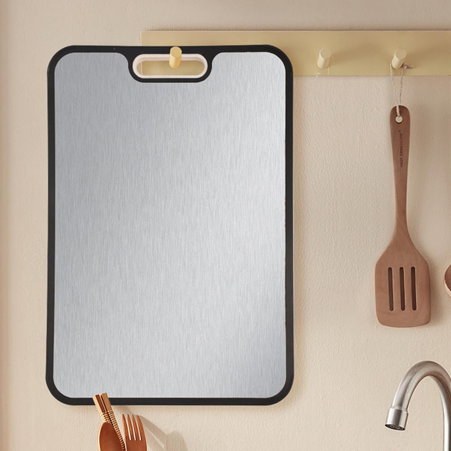 1。衛生食品の準備のための金属＆小​​麦繊維切断板の両面ノースリップベース